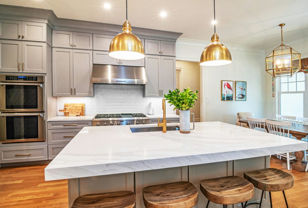 kitchen island pendant lights modern interior aesthetic professional photography
