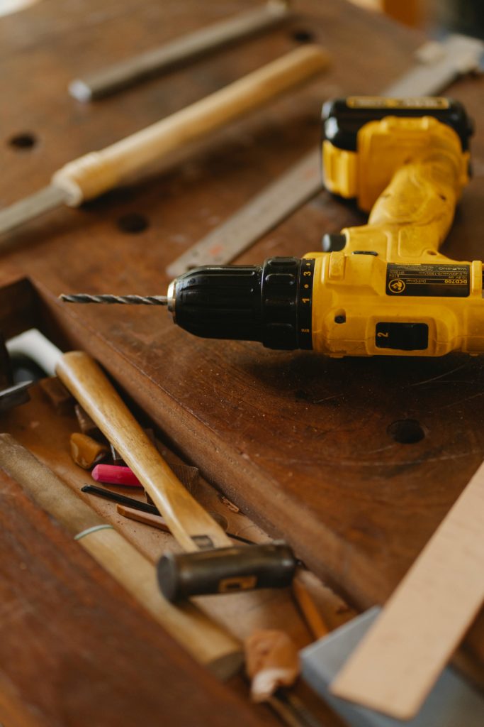 power tools on workbench modern interior aesthetic professional photography.jpg