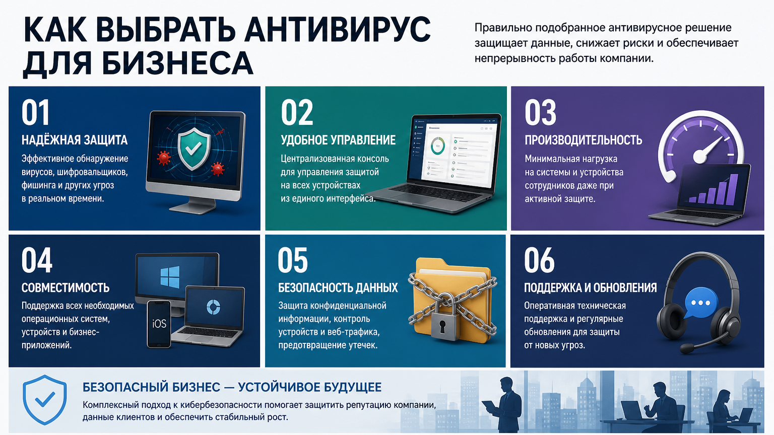Инфографика: Какой антивирус выбрать для бизнеса в 2026 году